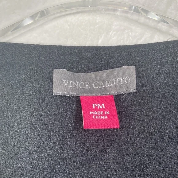 NWT Vince Camuto Black Ruffle Sleeve V-Neck Blouse Women's Size Petite M… - Picture 7 of 9